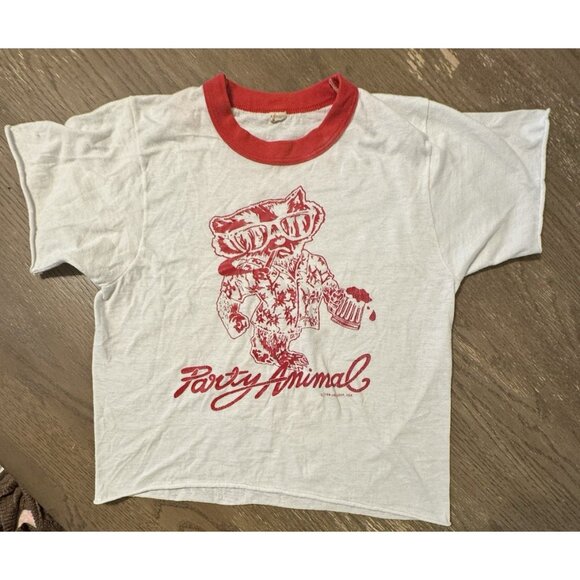 Vtg Screen Stars 1964 Fan Fair Corp Party Animal ringer T shirt Sz Medium retro - Picture 6 of 11